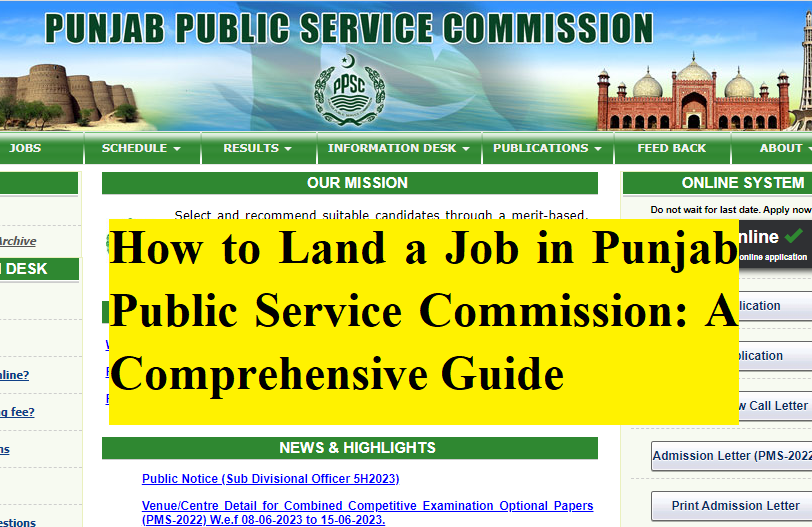 How to Land a Job in Punjab Public Service Commission: A Comprehensive Guide