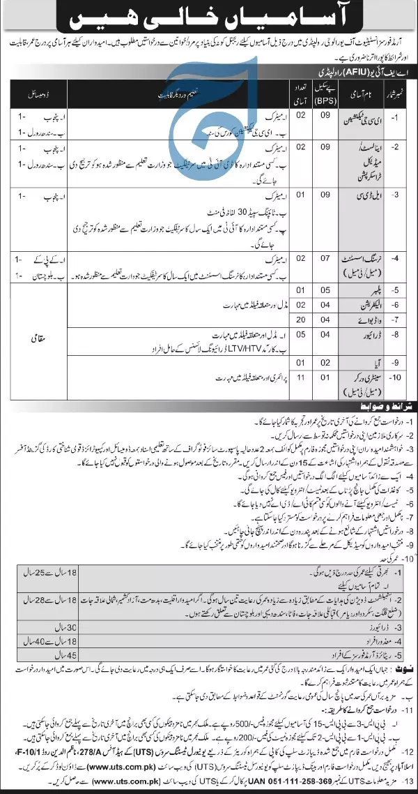 Jobs Armed Forces Institute of Urology Rawalpindi