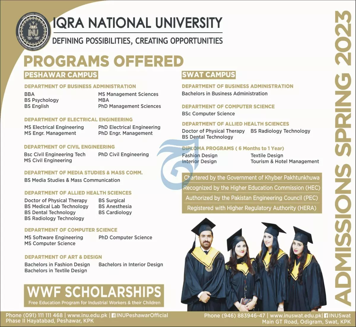 IQRA National University Peshawar Admission 2023
