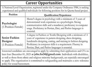 National Level Organization Quetta Based Project Jobs 2023