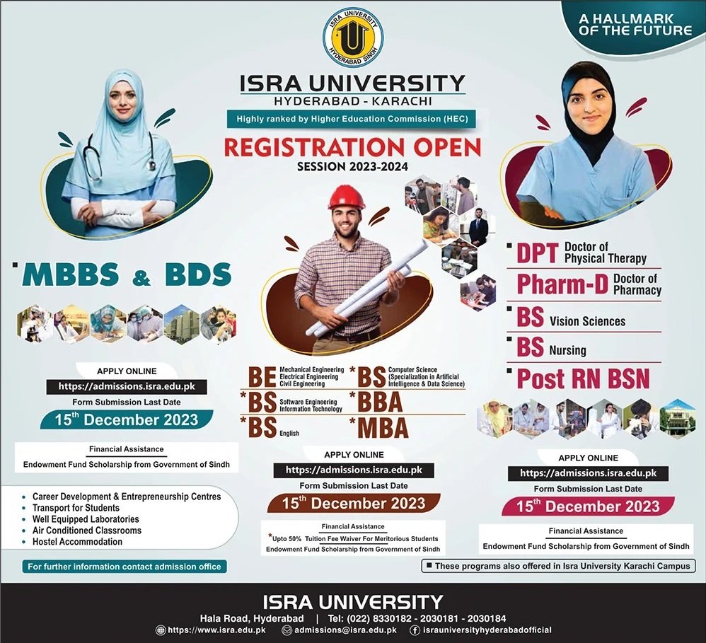 Admissions Open in Isra University 2023