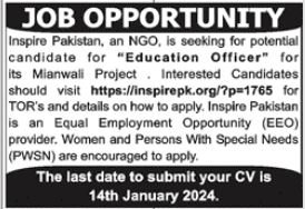 Inspire Pakistan Mianwali Jobs 2024