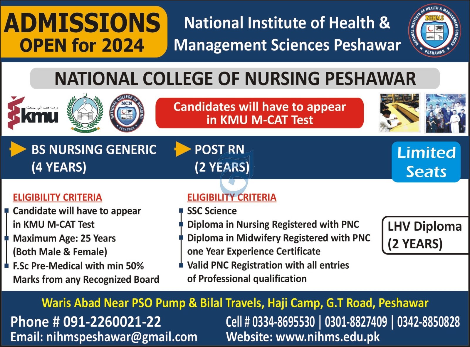 Admissions Open in National Institute of Health & Management